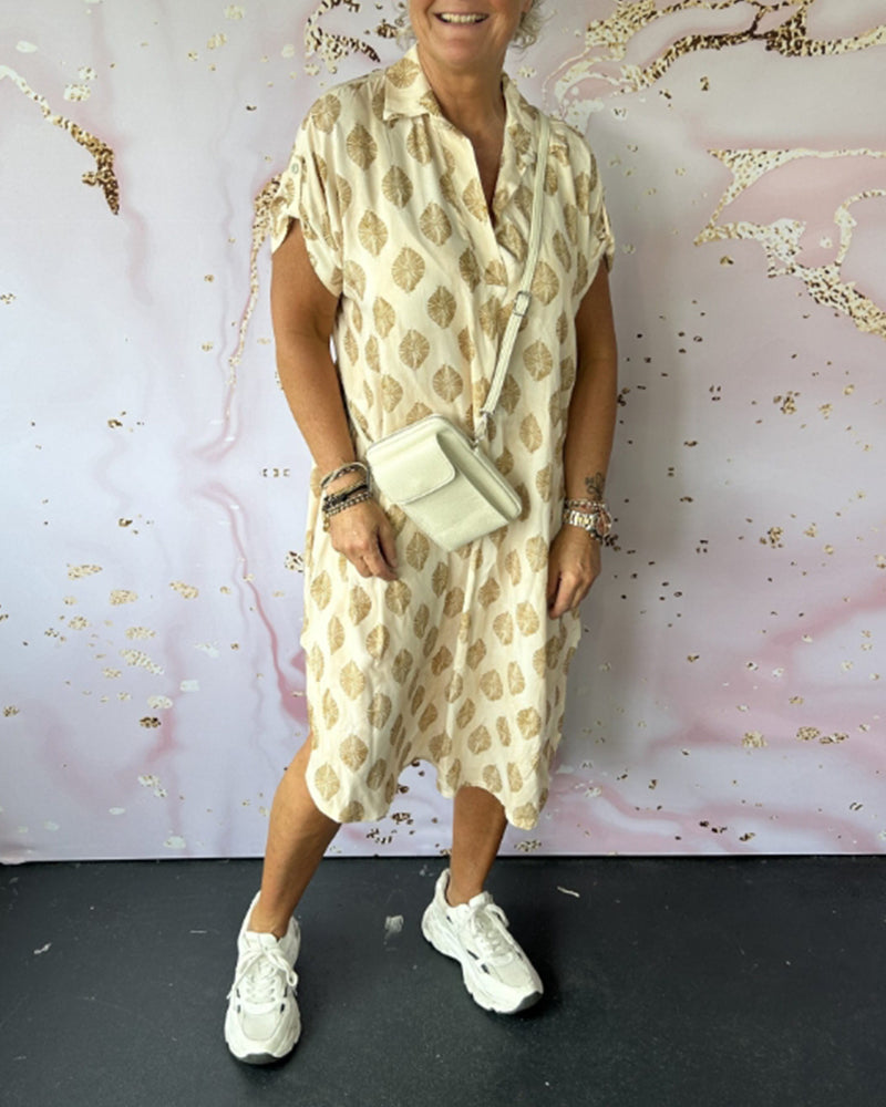 Liesel | Zomerjurk met reverskraag en korte mouwen