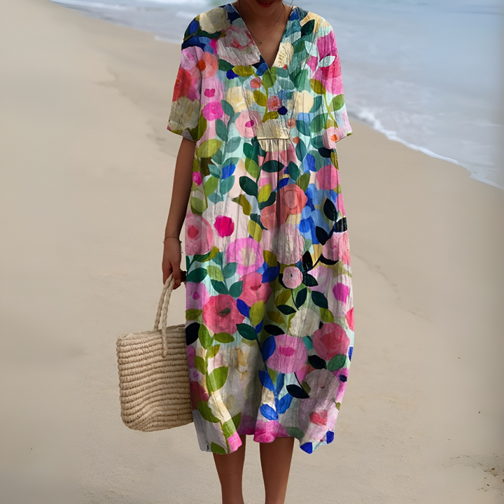 Maelia – Bloomlight V-Hals Tuinjurk