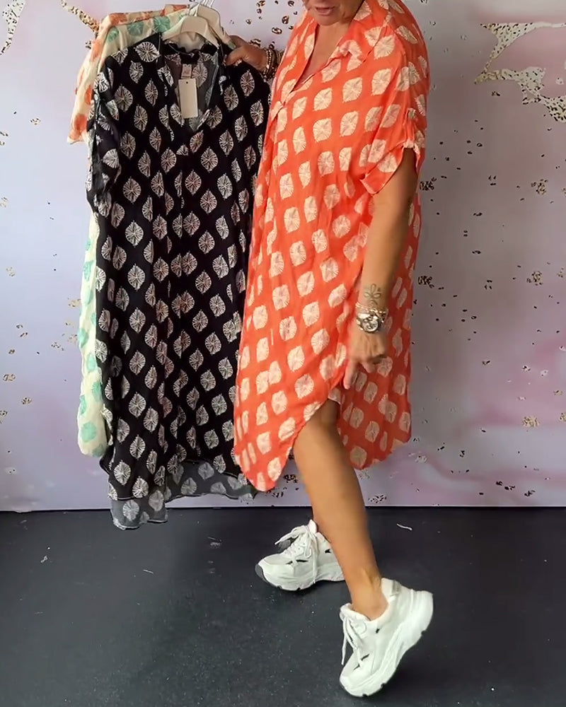 Liesel | Zomerjurk met reverskraag en korte mouwen