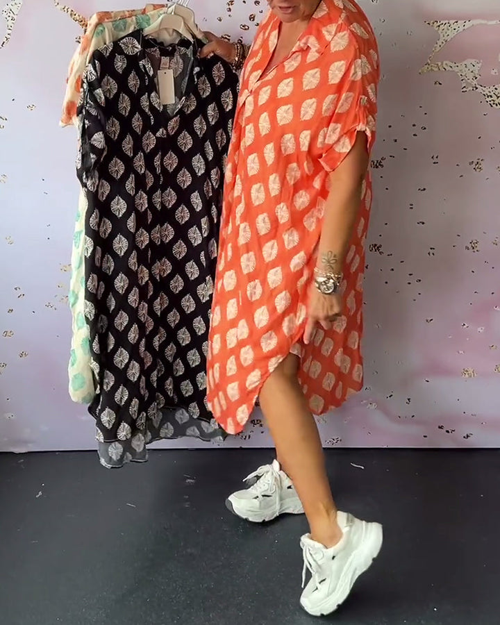 Liesel | Zomerjurk met reverskraag en korte mouwen