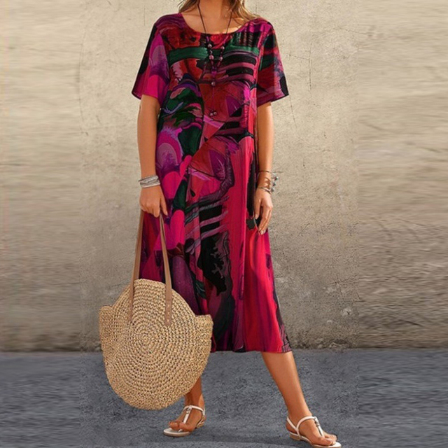 Serafina | Elegante midi-jurk met abstract print