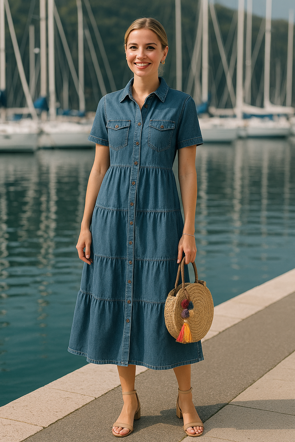 Enia | Lange jurk in jeanslook