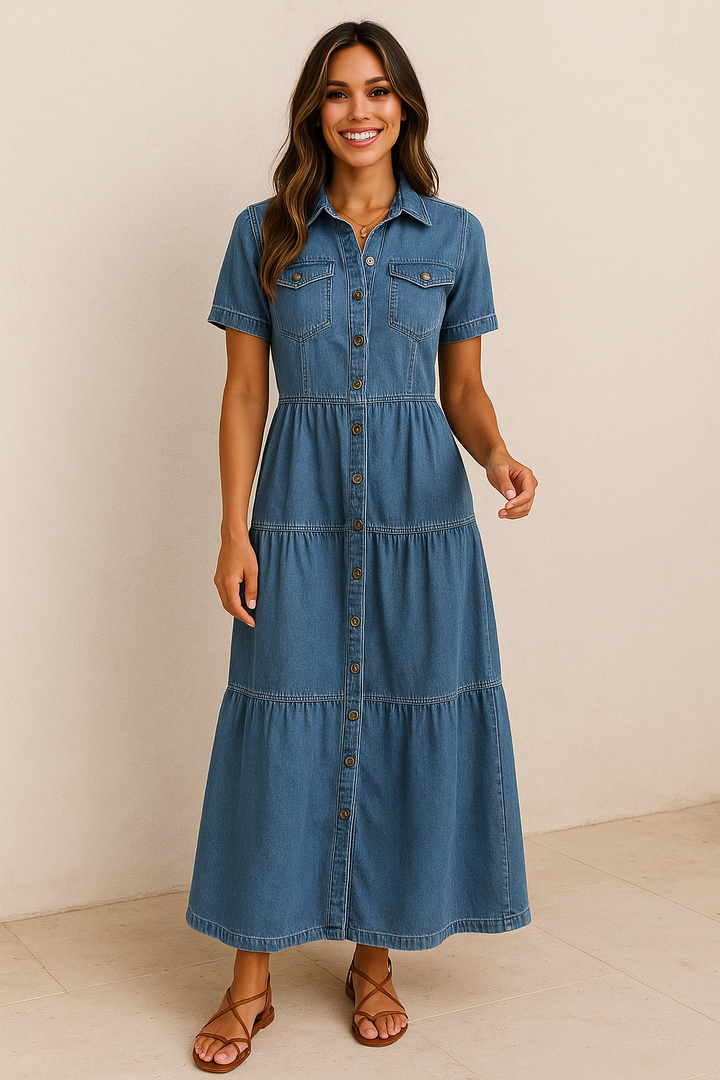 Enia | Lange jurk in jeanslook