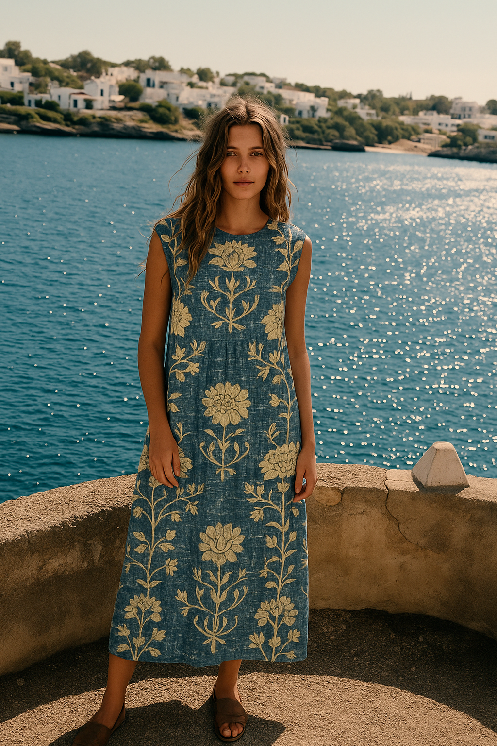 Lyanne – Vintage Bloom Mouwloze Jurk