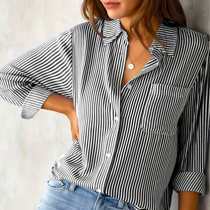 Langarmige gestreepte blouse