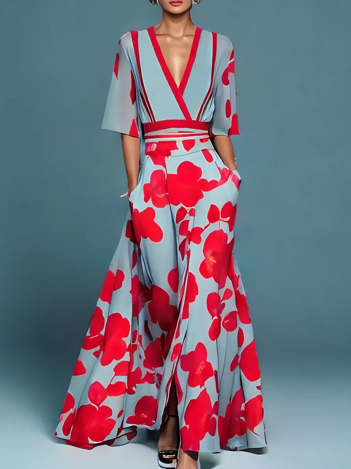 Celine | Elegante jurk met bloemenprint