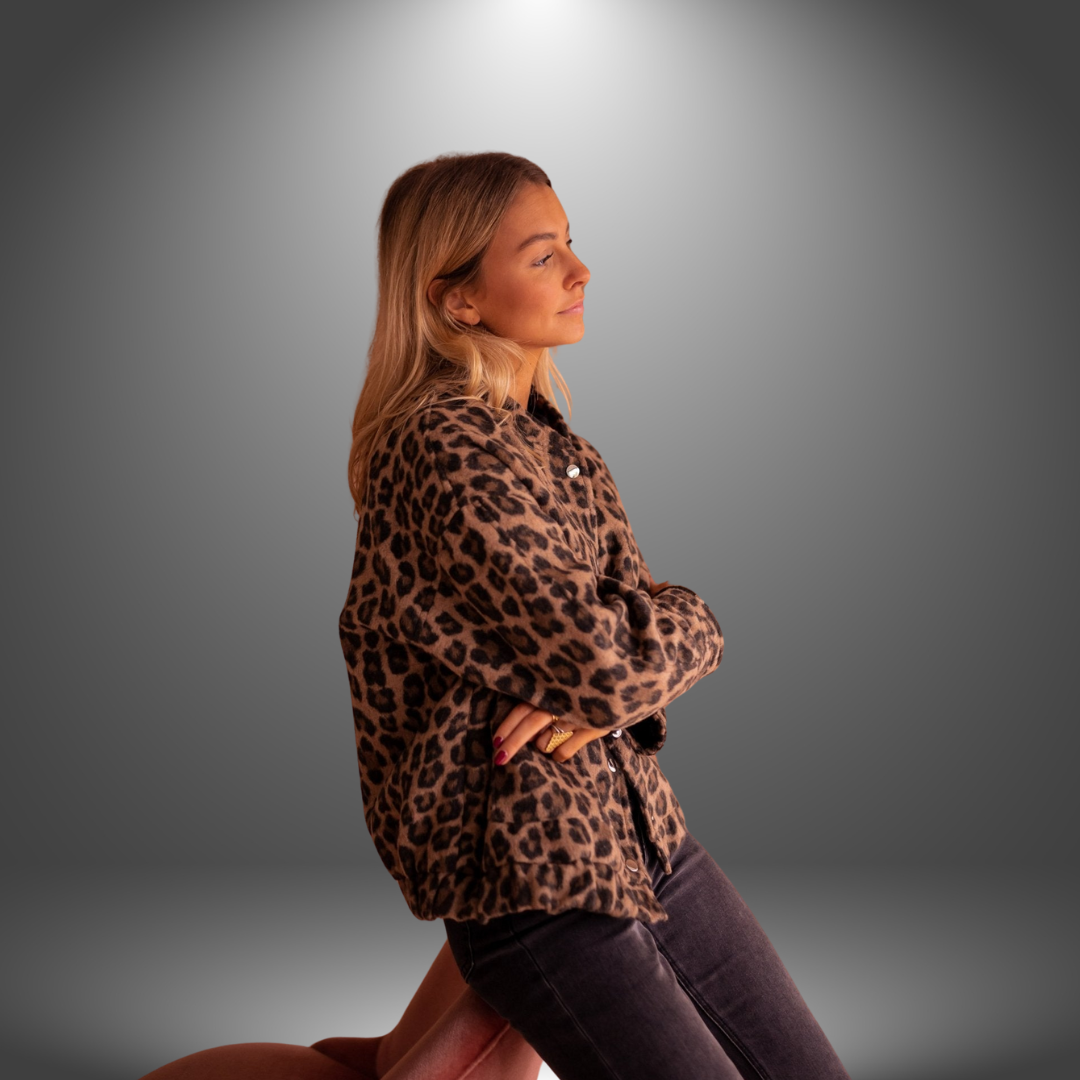 Bonnie | Handgemaakte leopardprint jas
