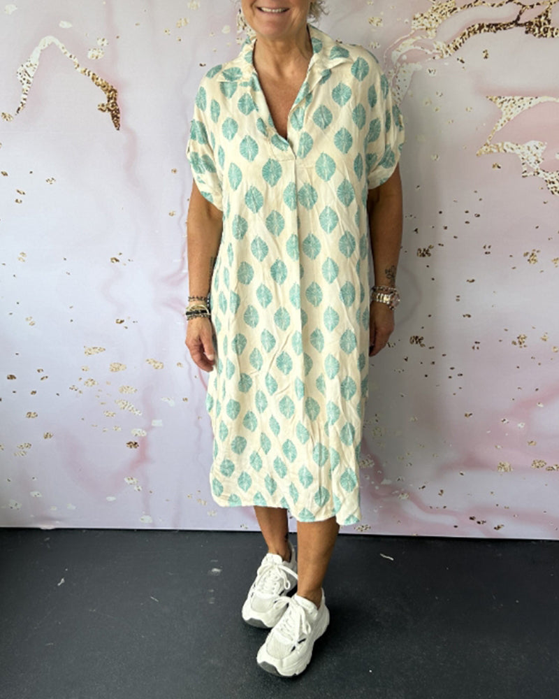 Liesel | Zomerjurk met reverskraag en korte mouwen