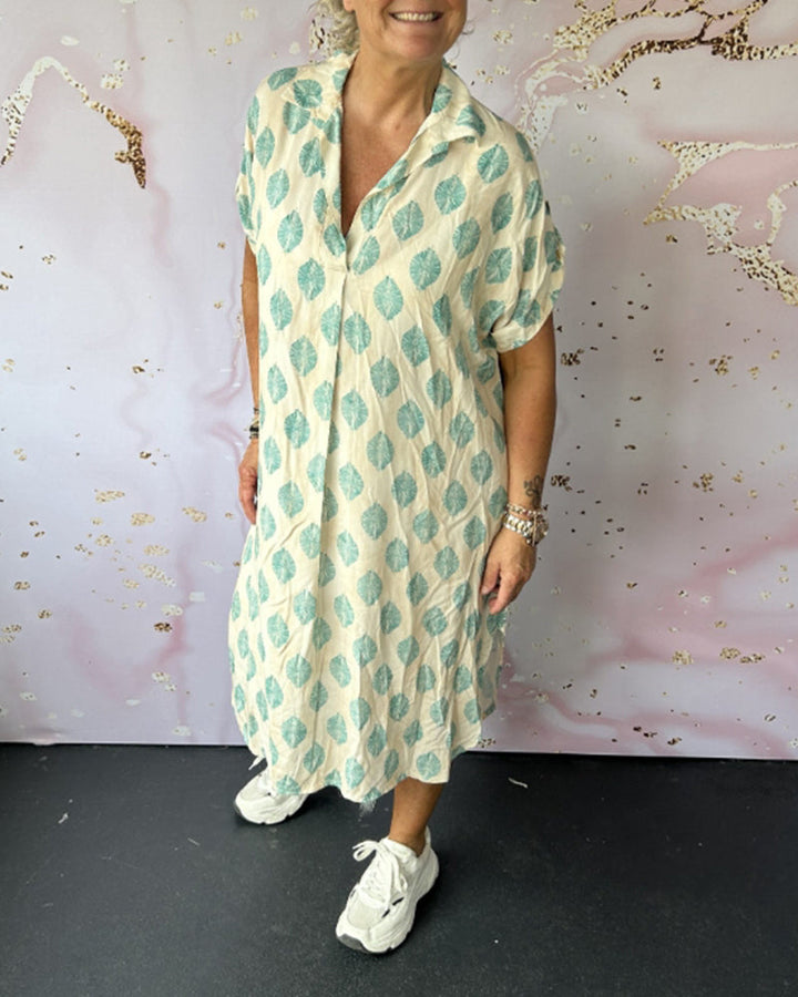 Liesel | Zomerjurk met reverskraag en korte mouwen