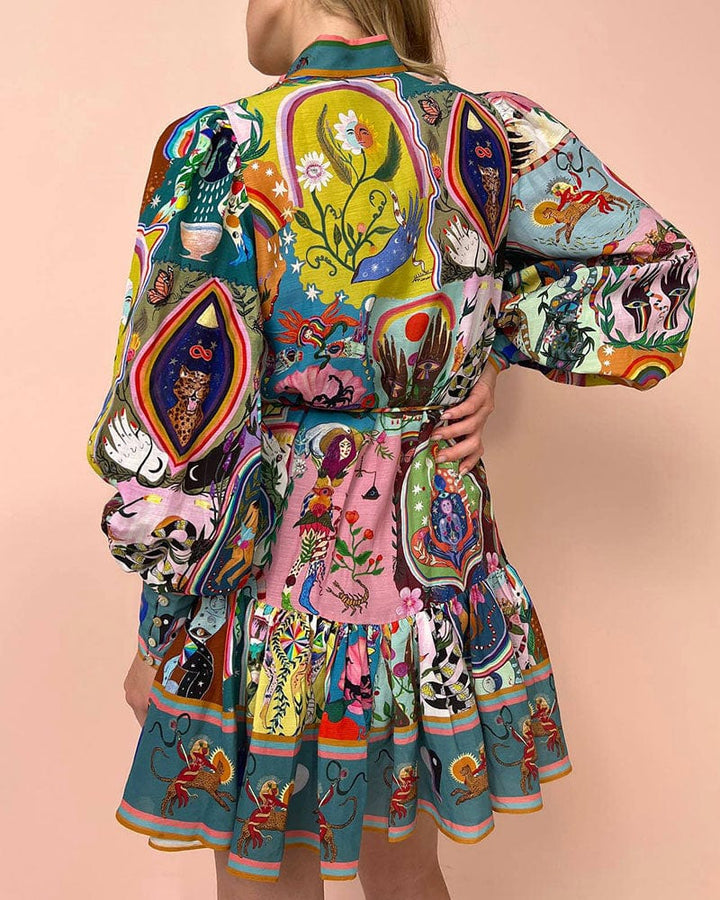 Tamara｜Geprinte jurk met kant