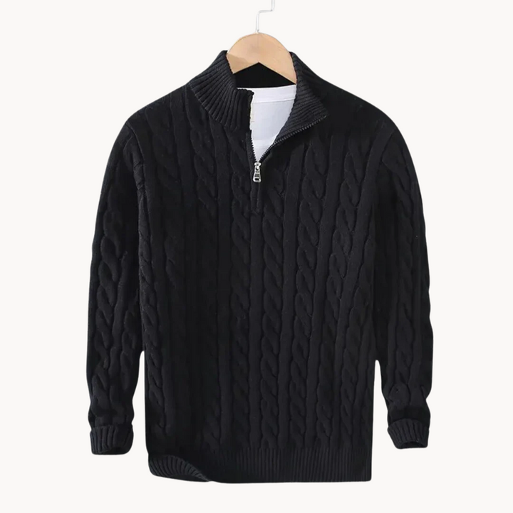 Alessandro | Klassieke kabelritssweater