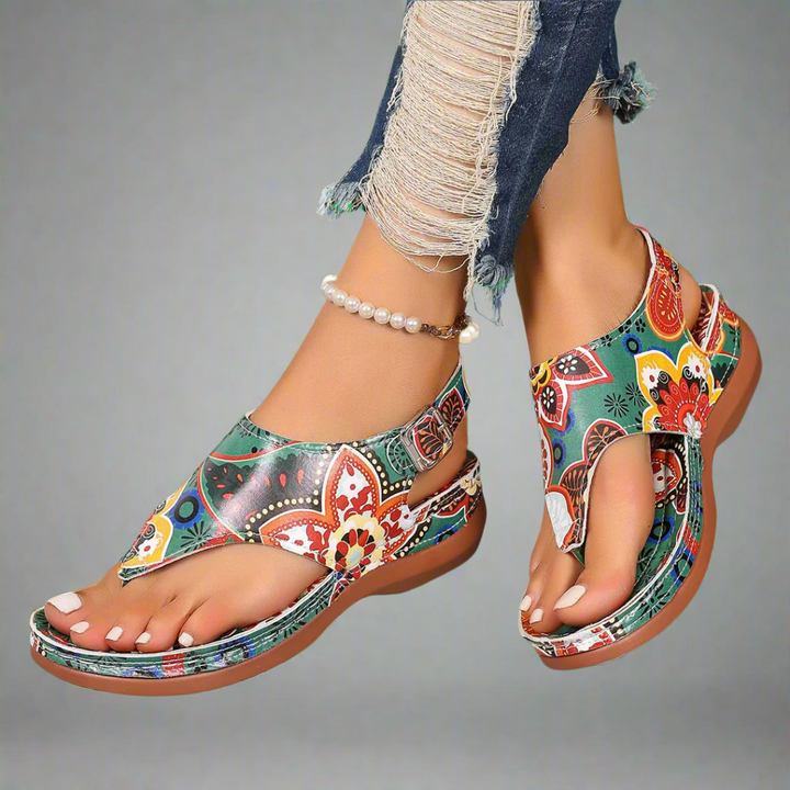 Kelly | Handgemaakte wedge-sandalen