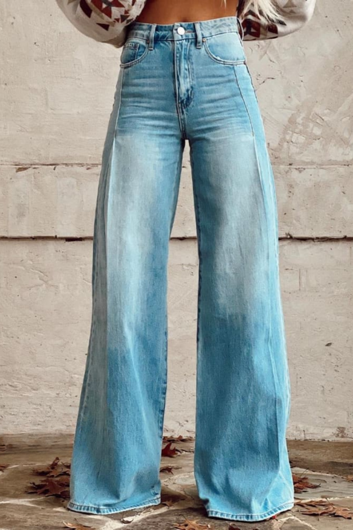 Shaina | Faded vintage-boho wide-leg jeans