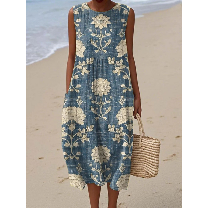 Lyanne – Vintage Bloom Mouwloze Jurk