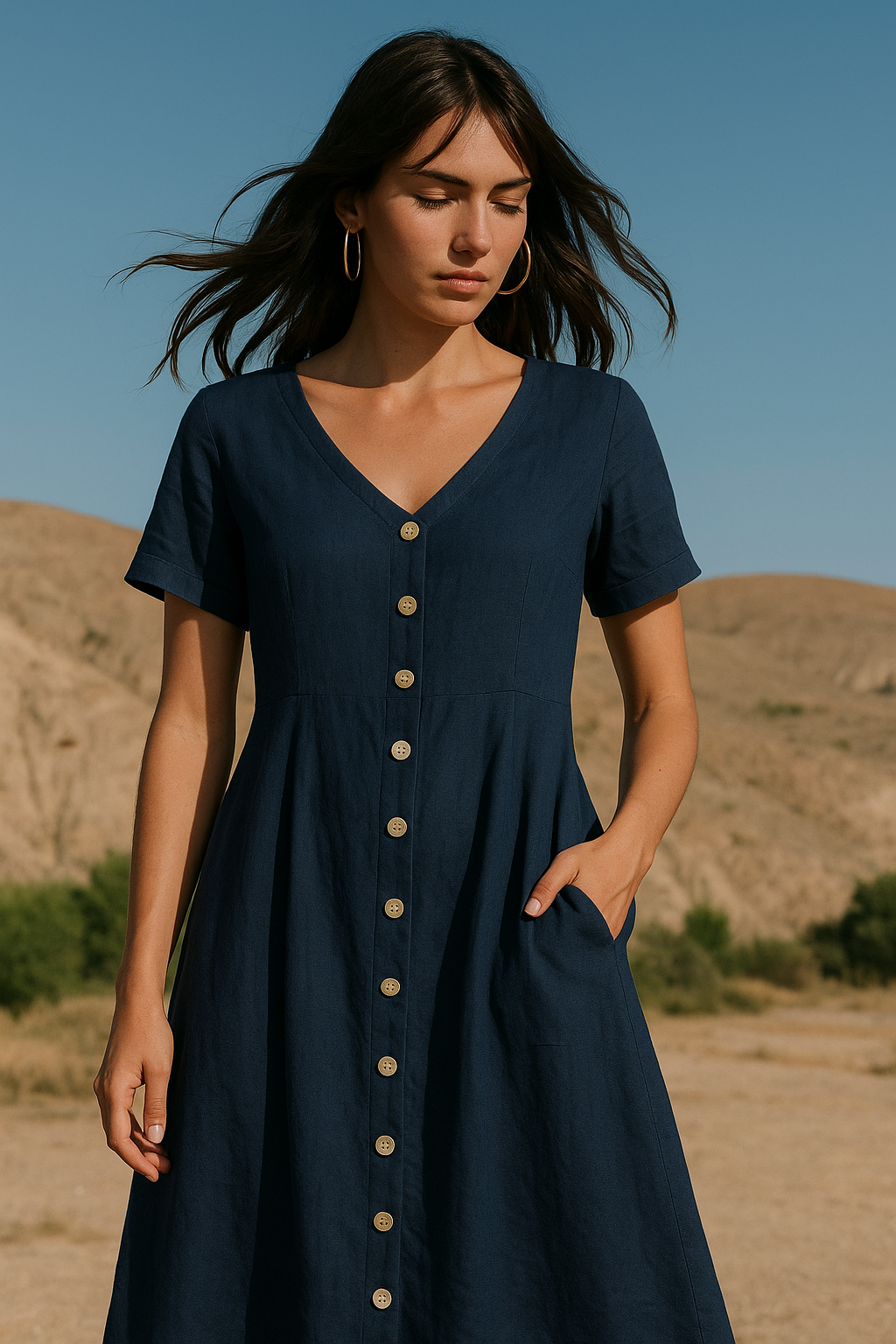 Aleida | Elegante jurk met linnen