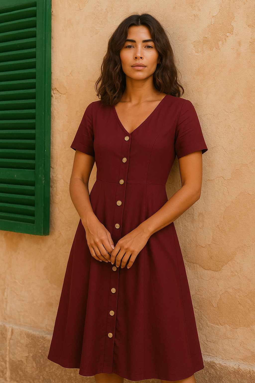 Aleida | Elegante jurk met linnen