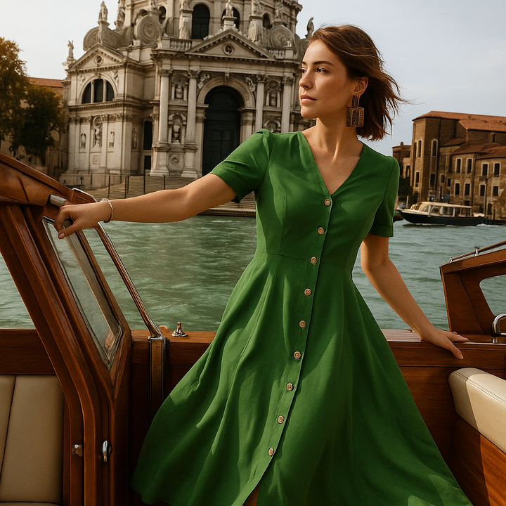 Aleida | Elegante jurk met linnen