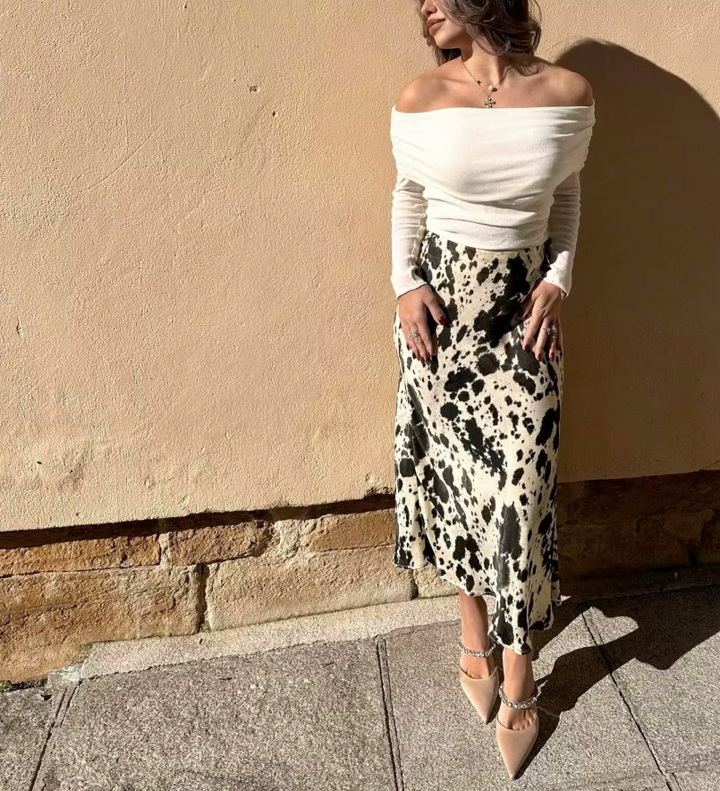 Calista | Trendy midi-rok met speelse print