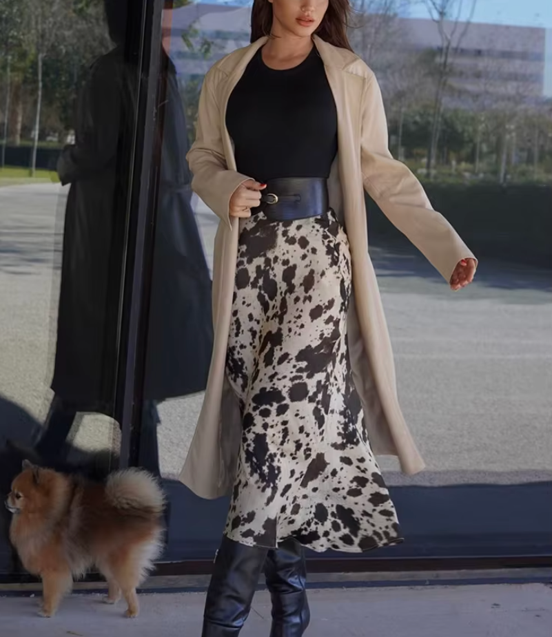 Calista | Trendy midi-rok met speelse print