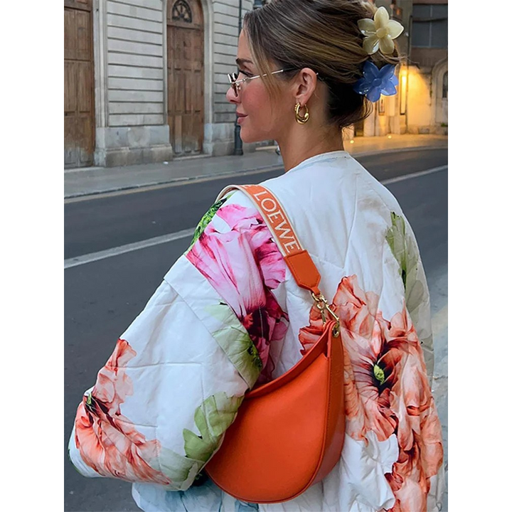 Diana | Trendy gewatteerd jack met bloemenprint