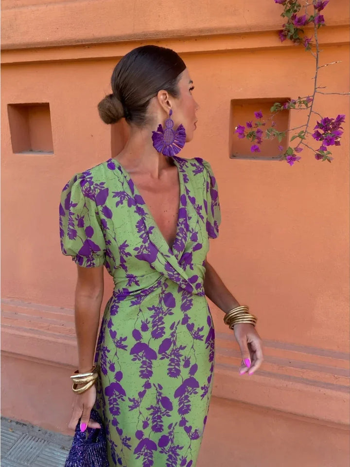 Hariette | Geraffineerde bloemenjurk