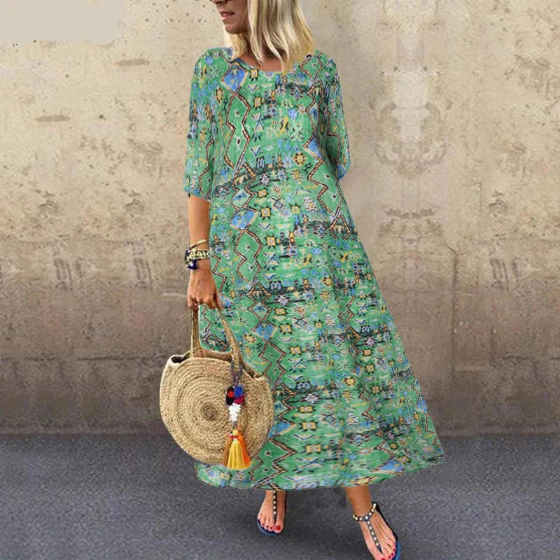 Hayden | Elegante maxi-jurk met speelse print