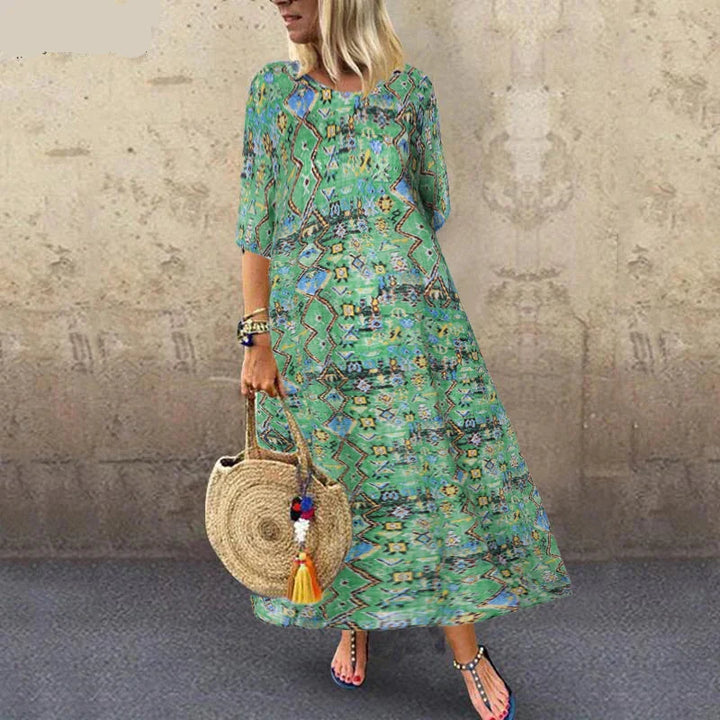 Hayden | Elegante maxi-jurk met speelse print