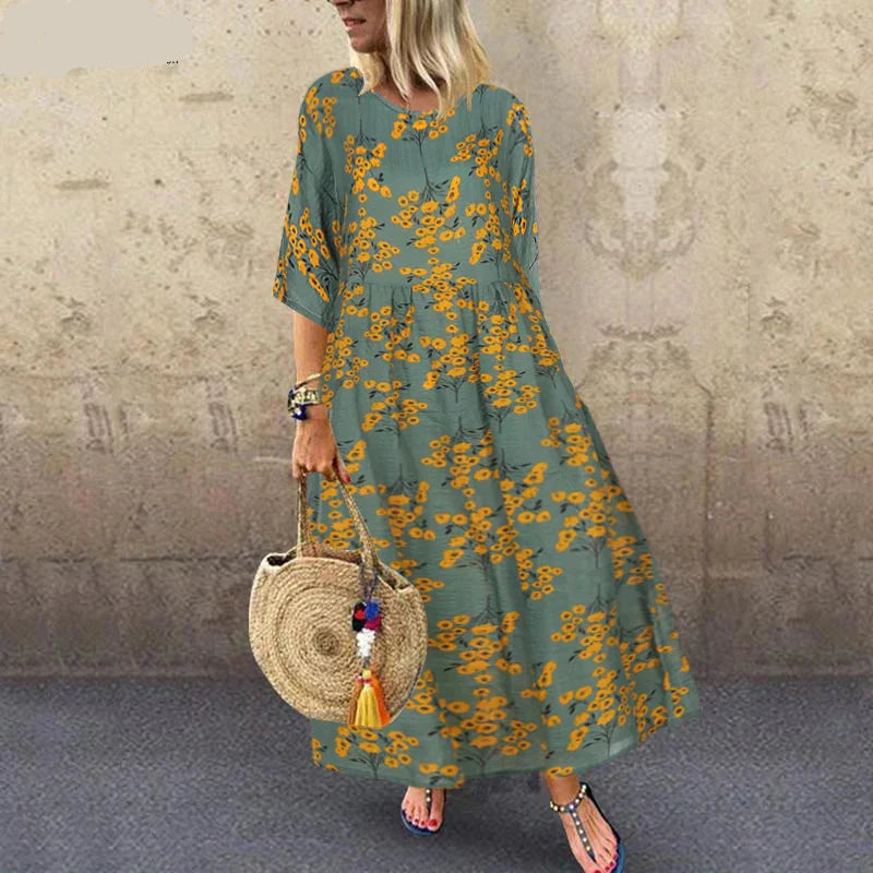 Hayden | Elegante maxi-jurk met speelse print