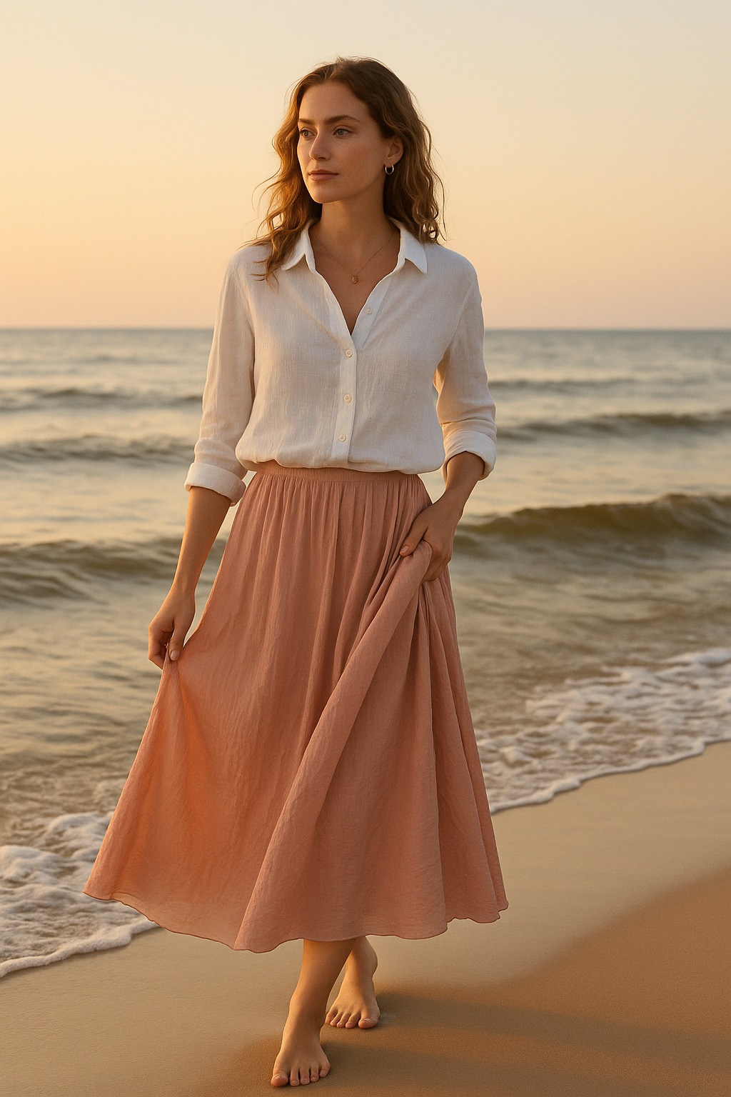 Inessa | Zomerse maxi-rok met linnen