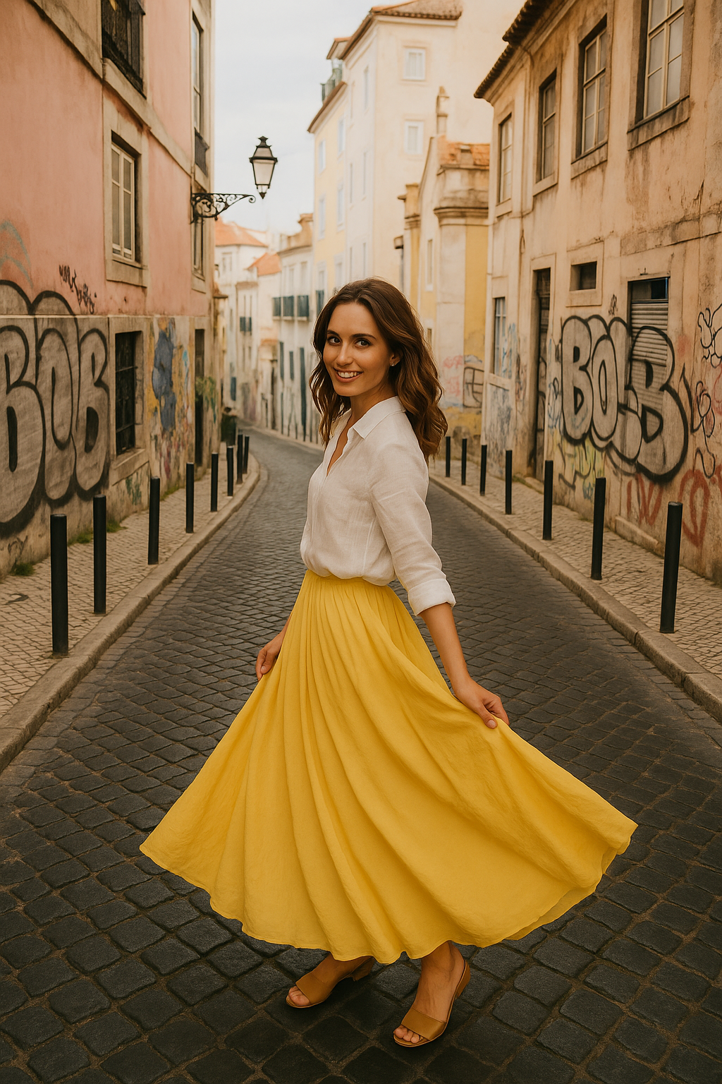 Inessa | Zomerse maxi-rok met linnen