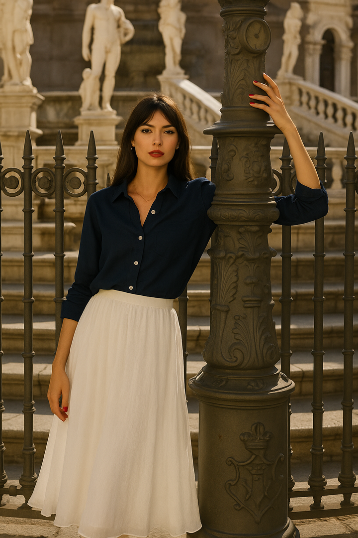 Inessa | Zomerse maxi-rok met linnen