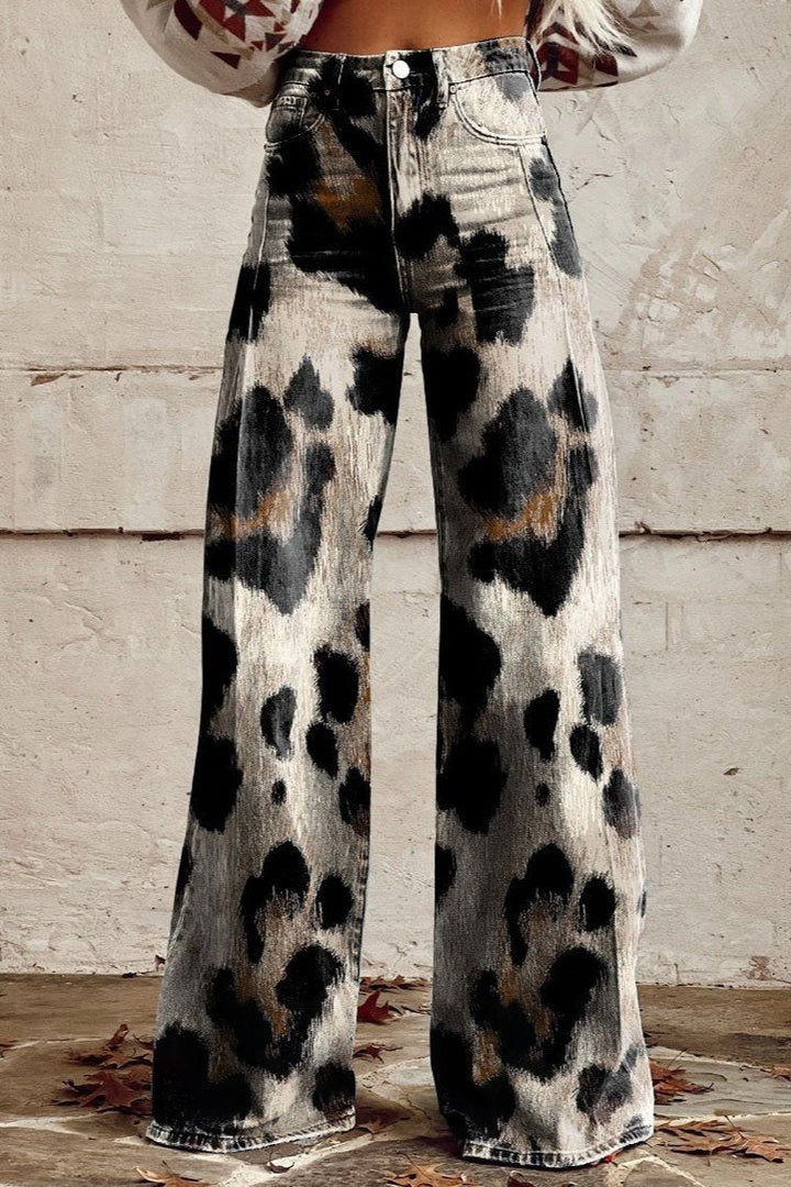 Leonora | Vintage boho broek met luipaardprint