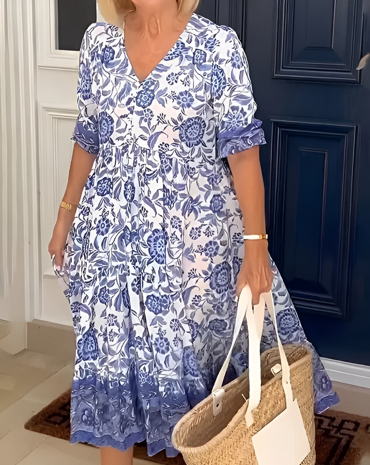 Lucinda | Elegante maxi-jurk met bloemenprint