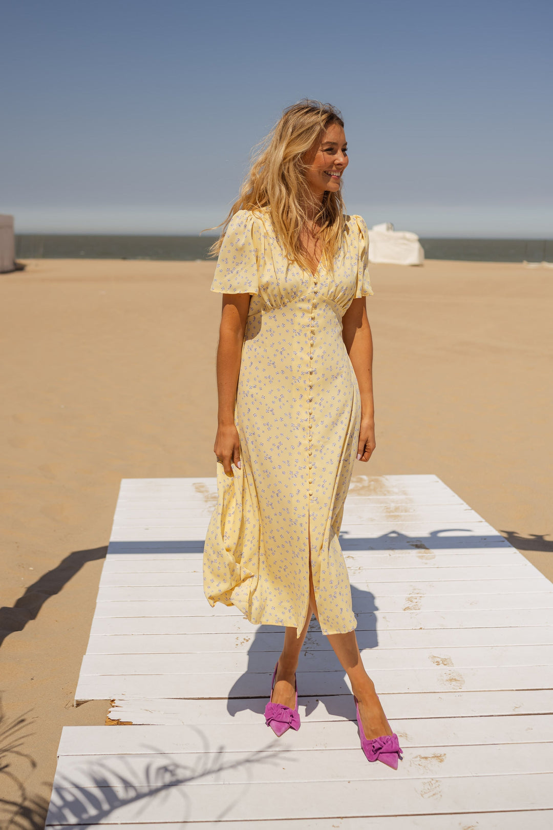 Elise | Bloemenjurk met elegante knoopsluiting