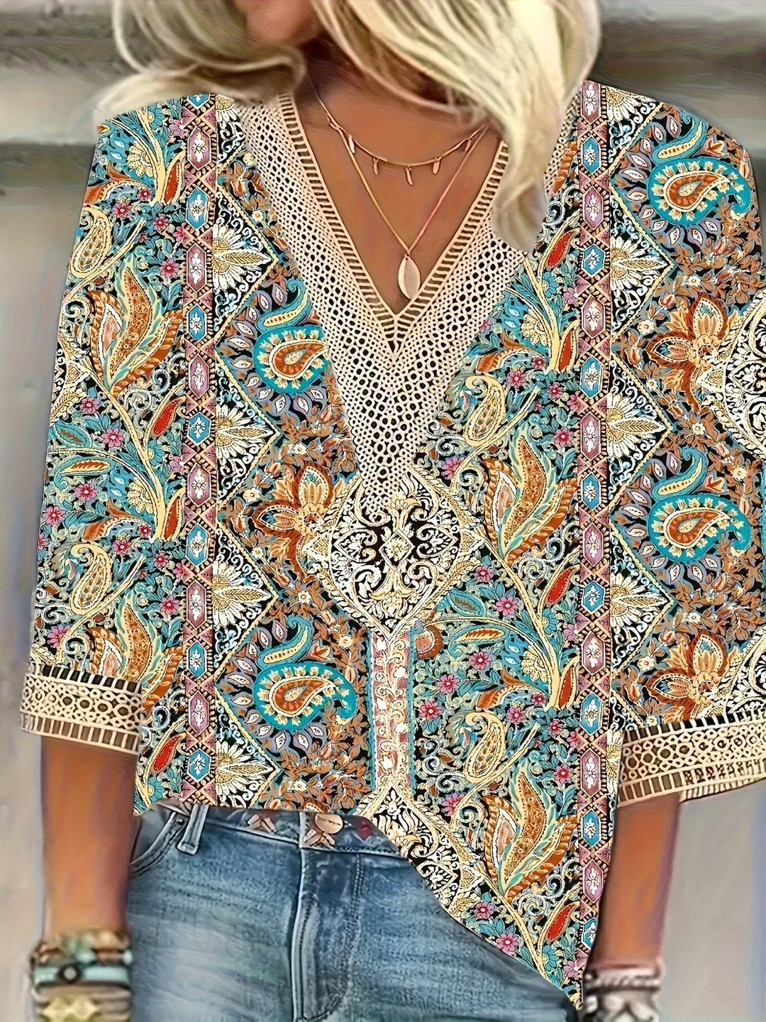 Janine | Elegante blouse met V-hals