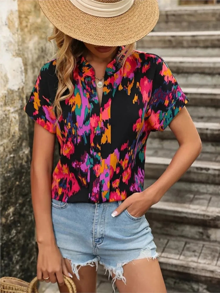 Loraine | Kleurrijke blouse met speelse print