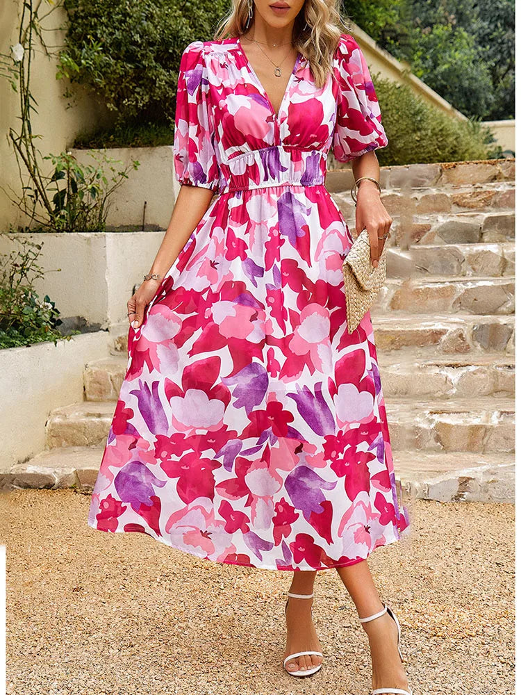 Ezme | Charmante midi-jurk met speelse print