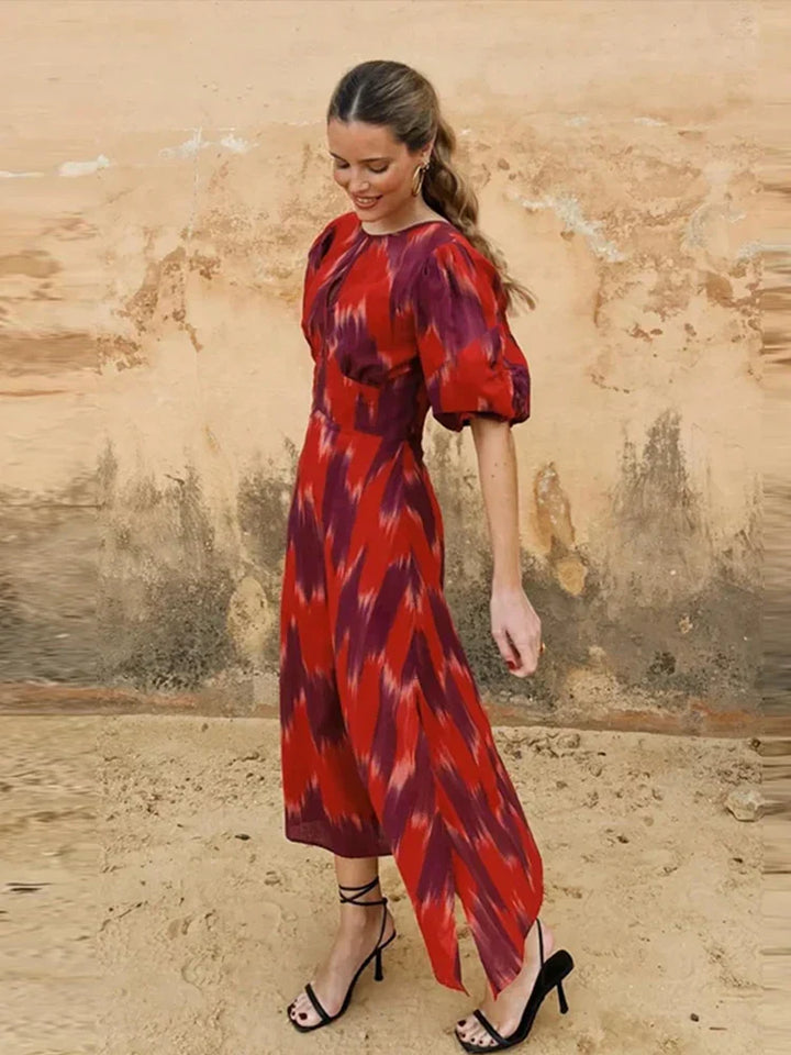 Natasha | Stijlvolle maxi-jurk met ballonmouwen