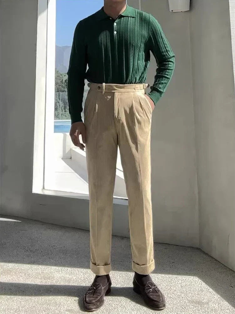 Luke | Stijlvolle corduroy herenbroek