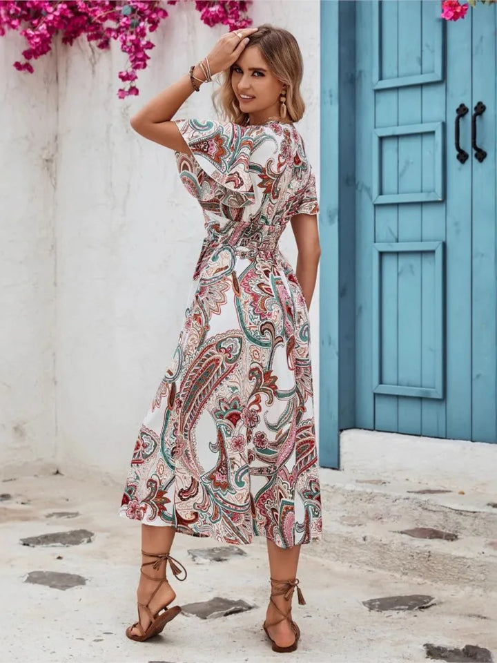 Sandra | Zomerse wikkeljurk met paisley charme