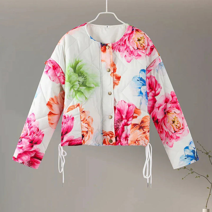 Diana | Trendy gewatteerd jack met bloemenprint