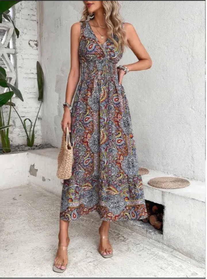 Nayla | Fleurige maxi jurk