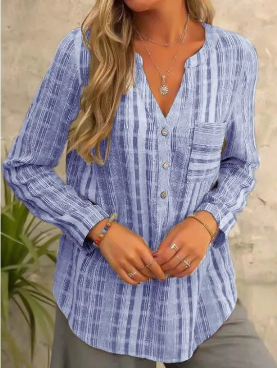 Andrea | V-hals shirt met lange mouwen