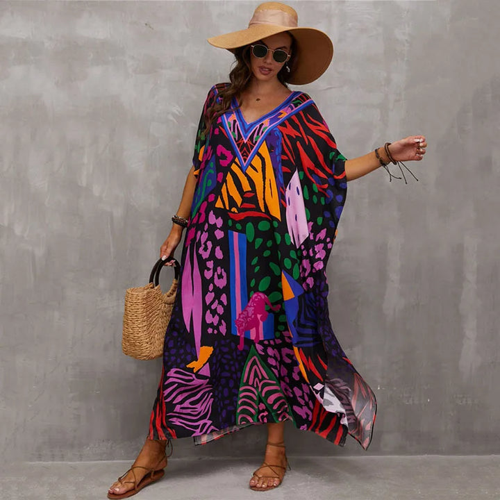 Fiora | Kleurrijke maxi-jurk