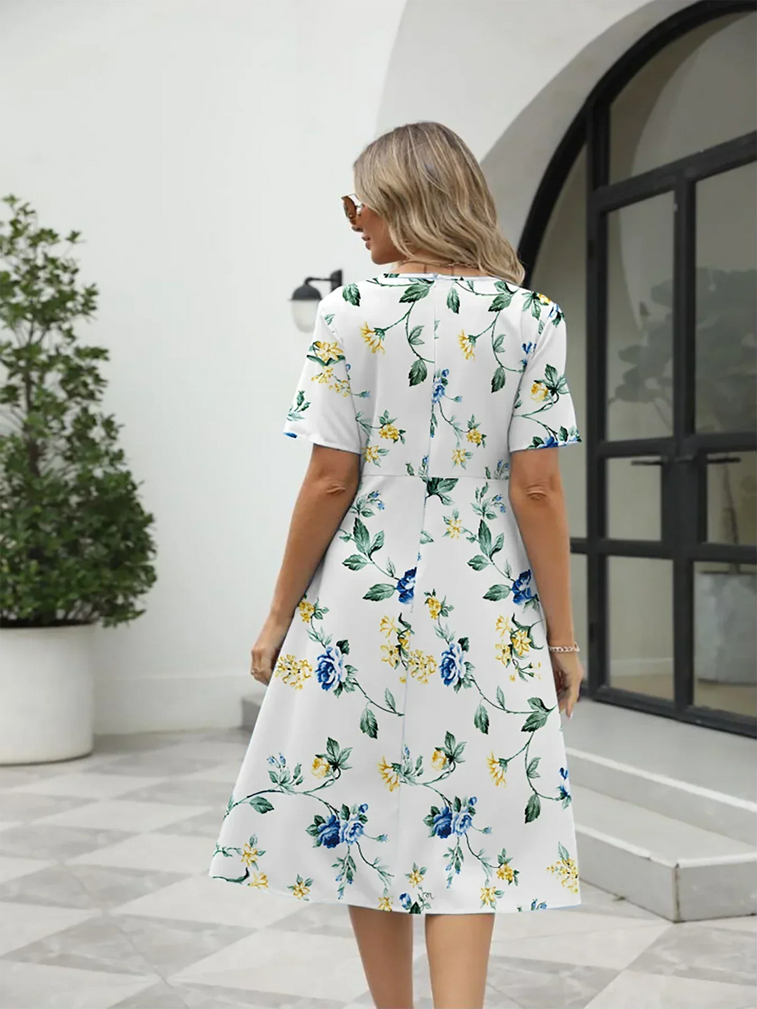 Georgina | Elegante midi-jurk met bloemenprint