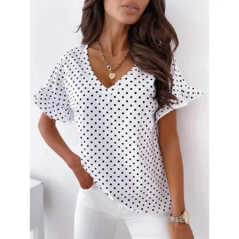 Velia | Charmante blouse met polkadotprint
