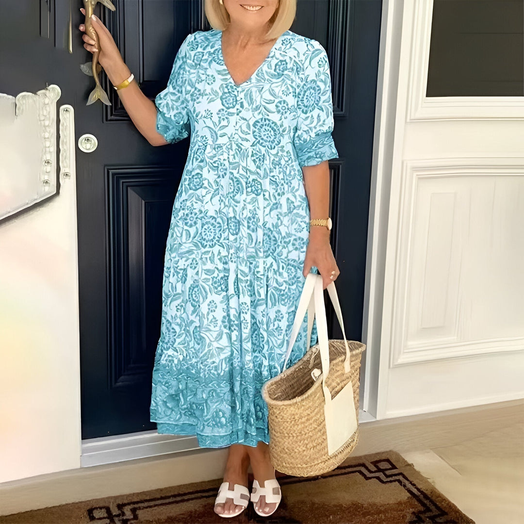 Lucinda | Elegante maxi-jurk met bloemenprint