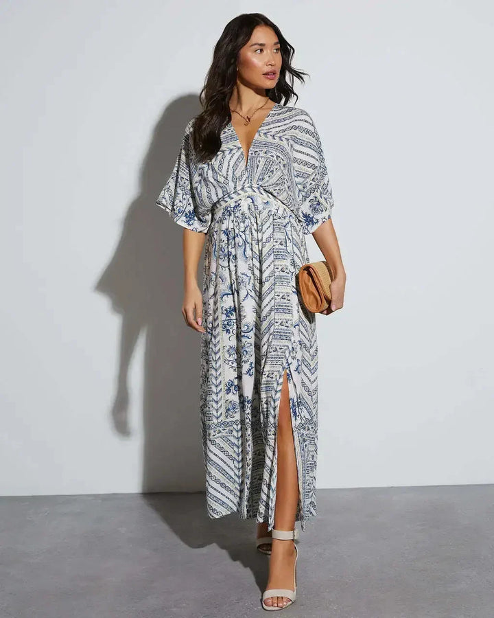 Lotta | Luchtige maxi-jurk met elegante split