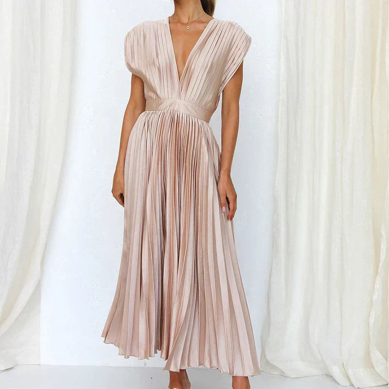 Geneva | Elegant geplooide maxi-jurk