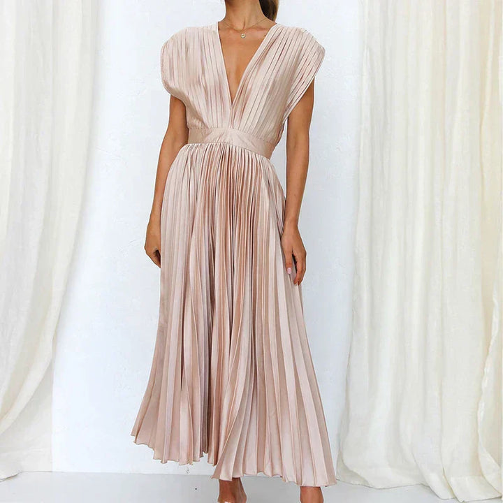 Geneva | Elegant geplooide maxi-jurk